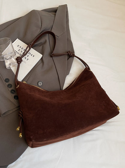 Large Suede Shoulder Tote Bag Womens Everyday Handbag