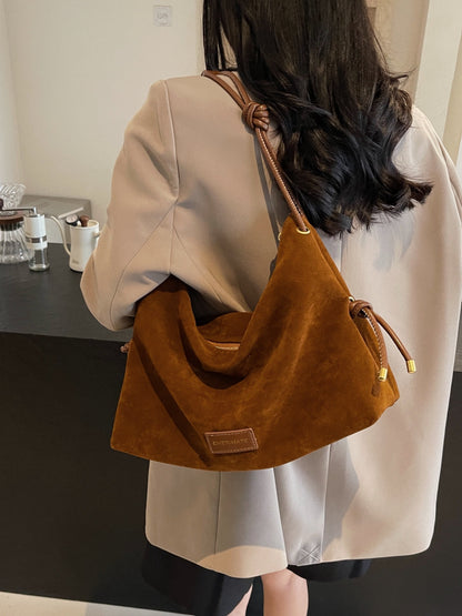 Large Suede Shoulder Tote Bag Womens Everyday Handbag