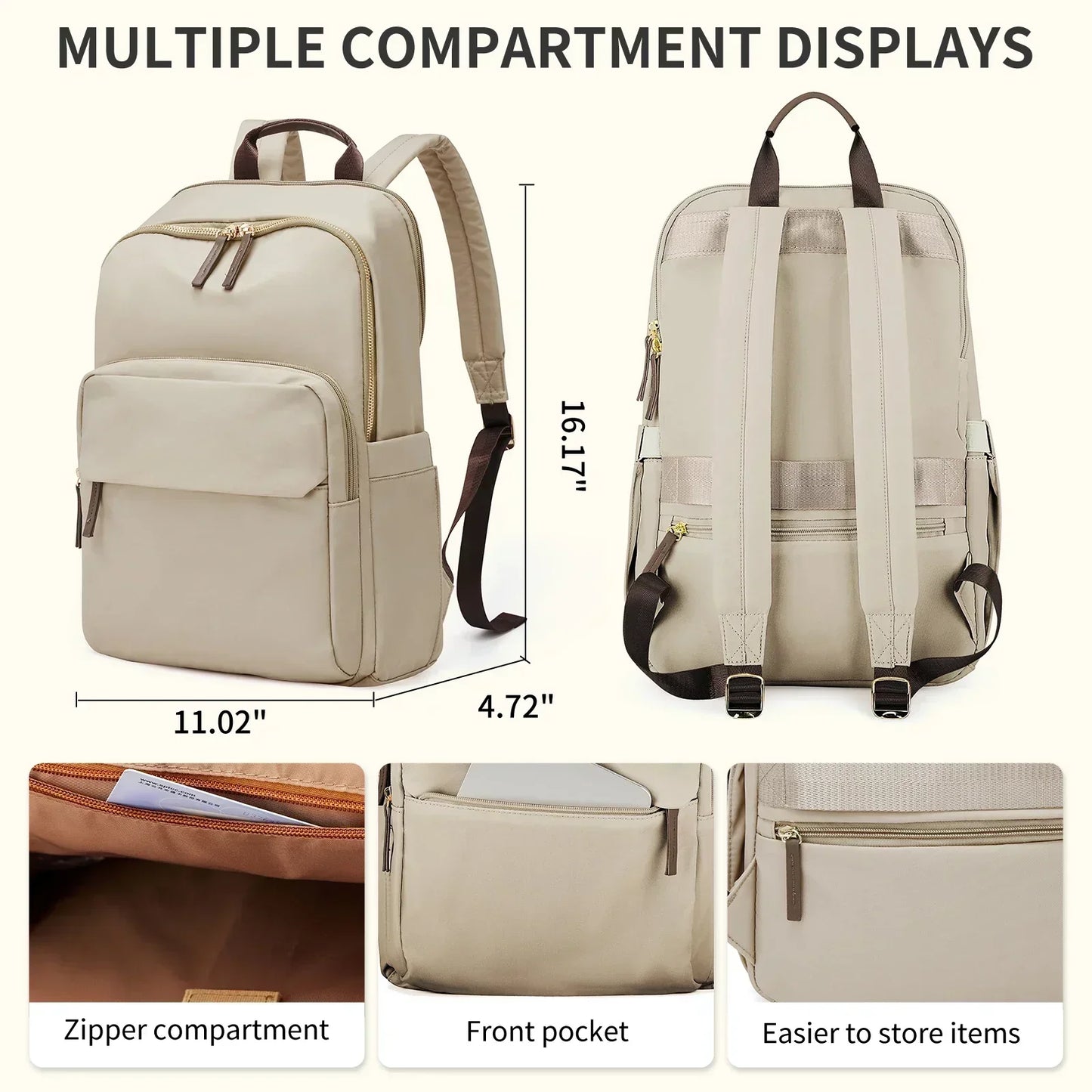 Large Travel Backpack Waterproof Hiking Commuter Laptop Bag
