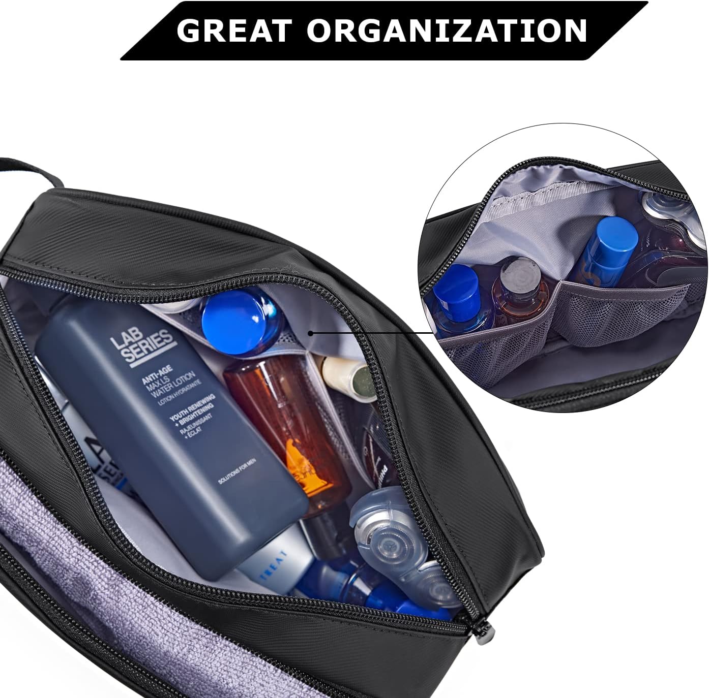 Large Travel Toiletry Bag Mens Waterproof Organizer Case