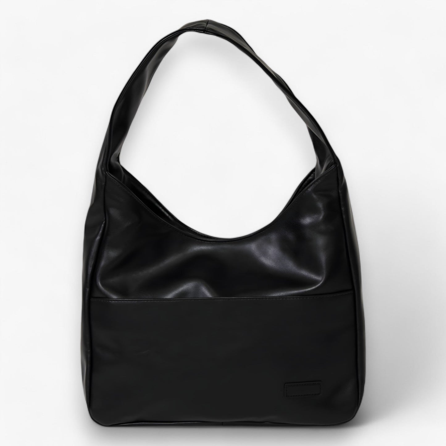 Large Vegan Leather Shoulder Tote Bag Zip Closure
