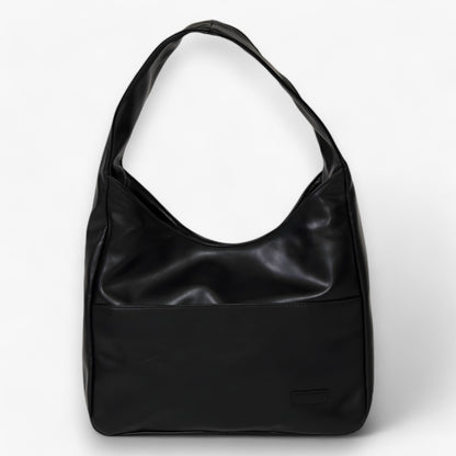 Large Vegan Leather Shoulder Tote Bag Zip Closure