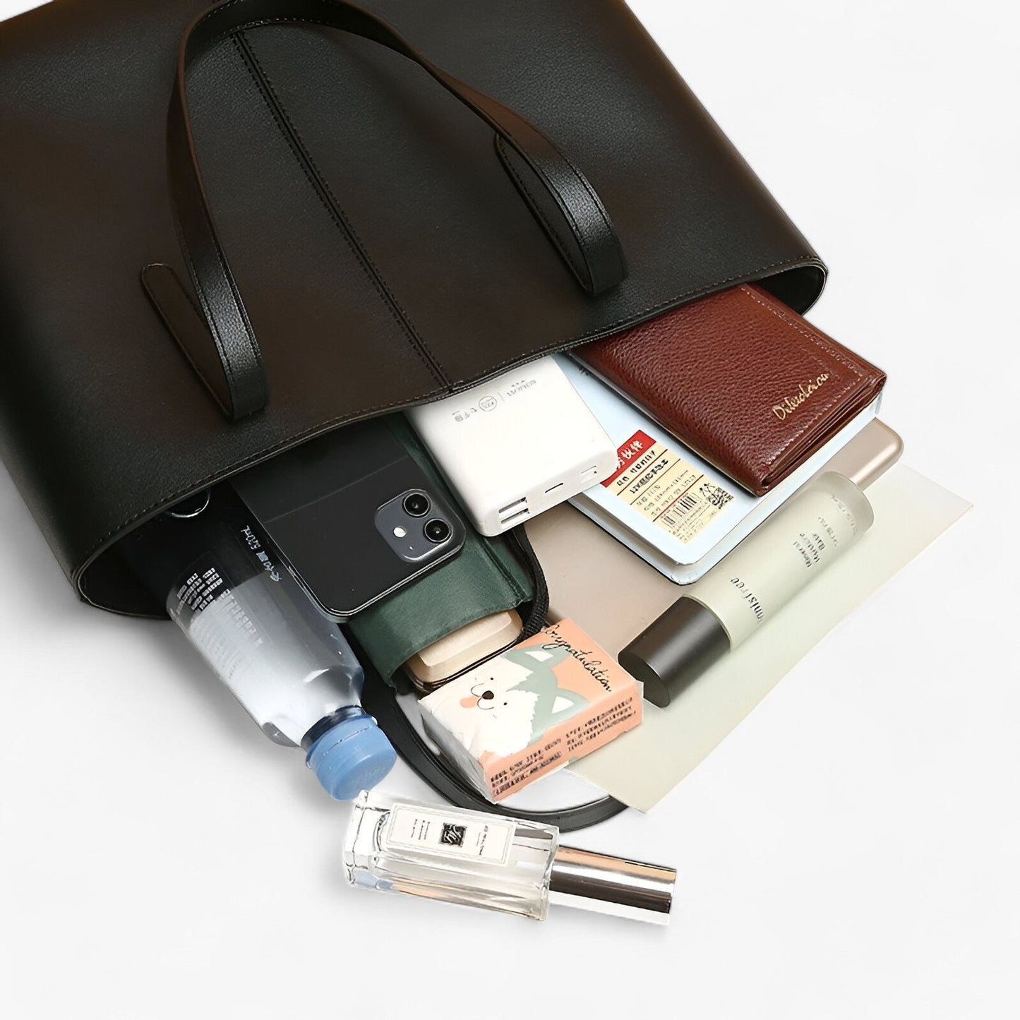Large Womens Shoulder Handbag Spacious PU Leather Tote