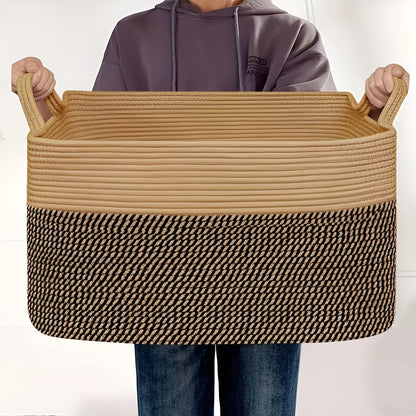 Large Woven Storage Basket Rope Handle Organizer
