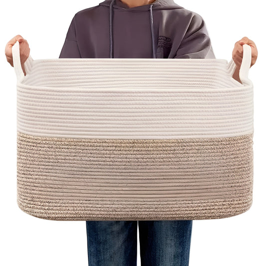 Large Woven Storage Basket Rope Handle Organizer