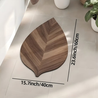 Leaf Shape Bathroom Mat Absorbent Quick Dry Floor Rug
