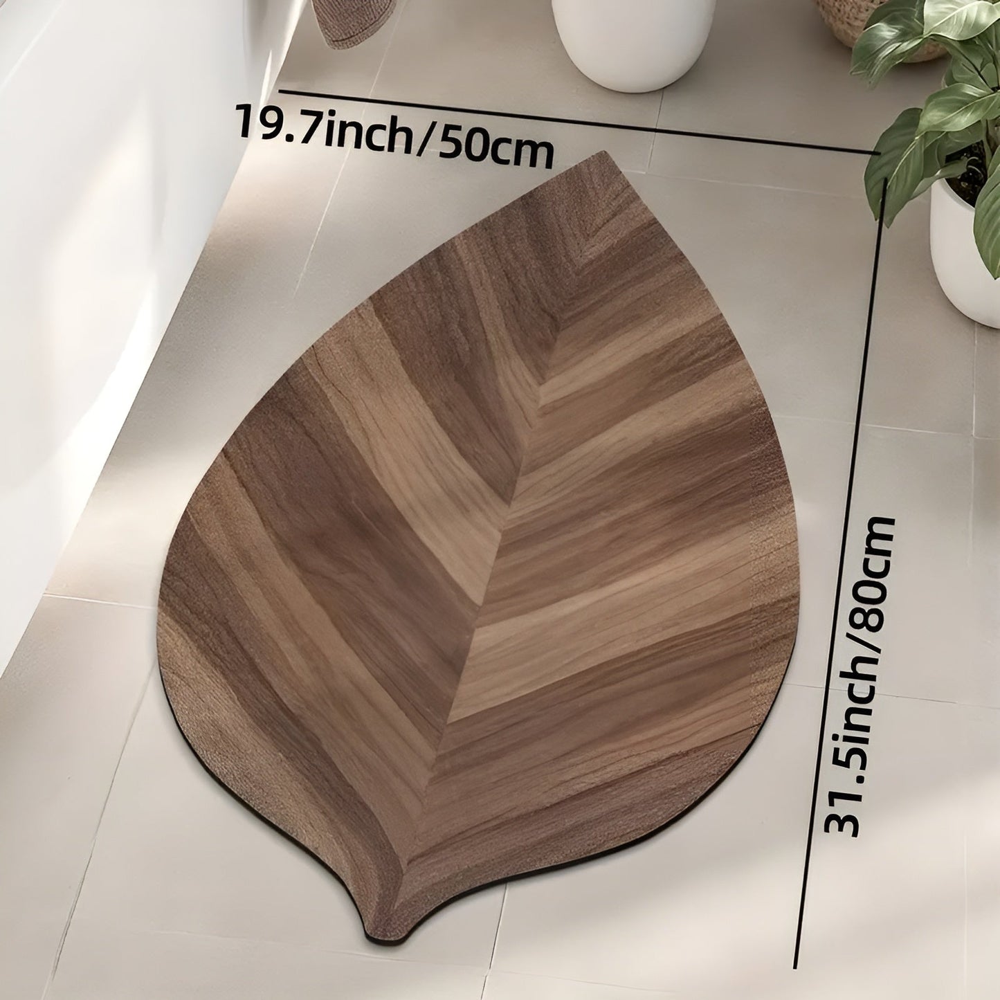 Leaf Shape Bathroom Mat Absorbent Quick Dry Floor Rug