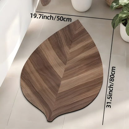Leaf Shape Bathroom Mat Absorbent Quick Dry Floor Rug
