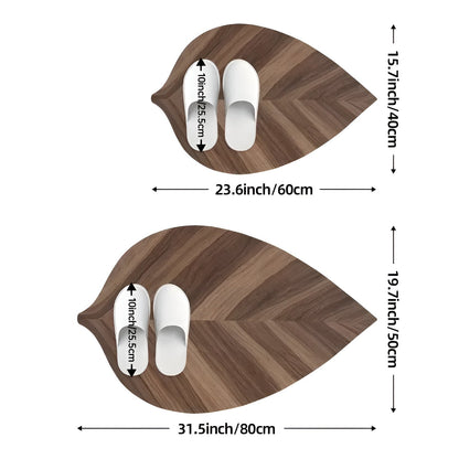 Leaf Shape Bathroom Mat Absorbent Quick Dry Floor Rug