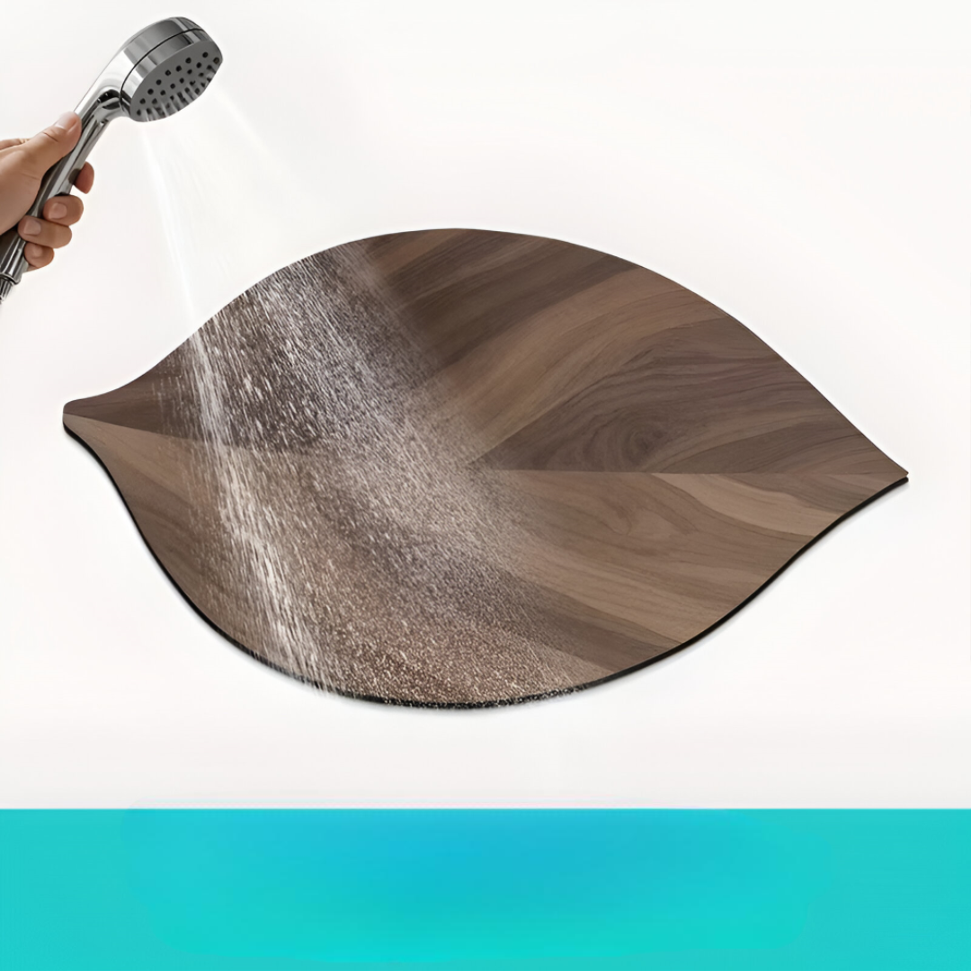 Leaf Shape Bathroom Mat Water Absorbent Non Slip Bath Rug