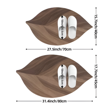 Leaf Shape Bathroom Mat Water Absorbent Non Slip Bath Rug