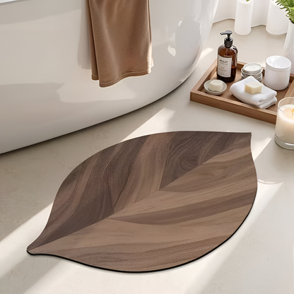 Leaf Shape Bathroom Mat Water Absorbent Non Slip Bath Rug