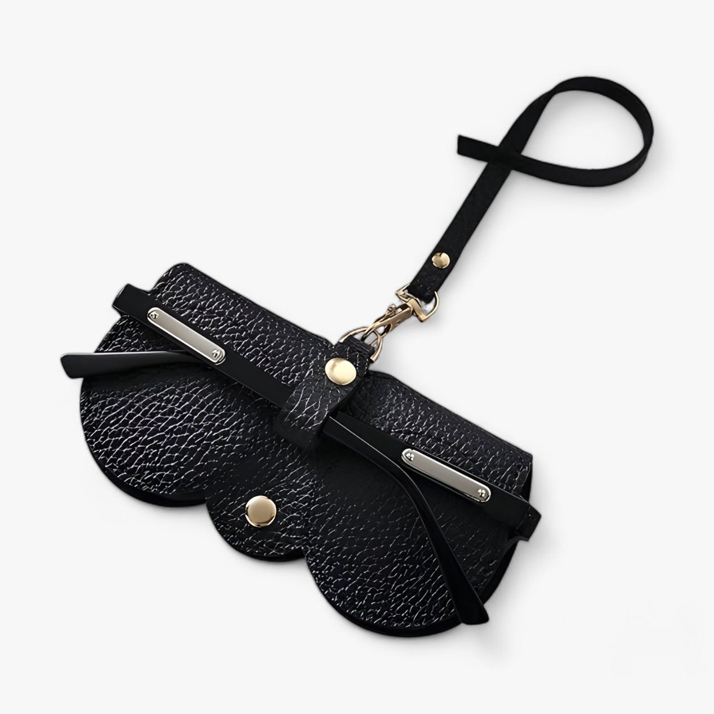 Leather Glasses Case Snap Closure Protective Eyewear Storage Pouch Travel Organizer
