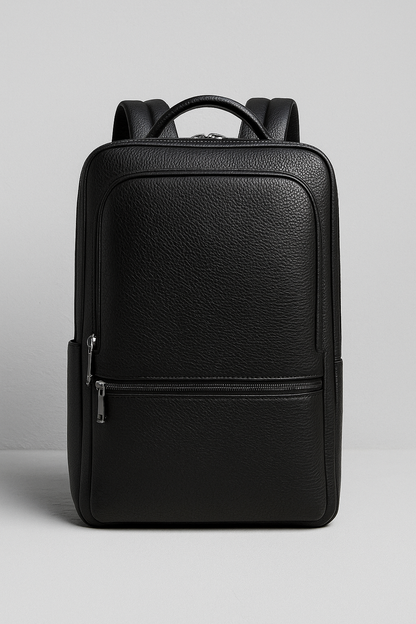 Leather Laptop Backpack USB Charging Business Travel Bag