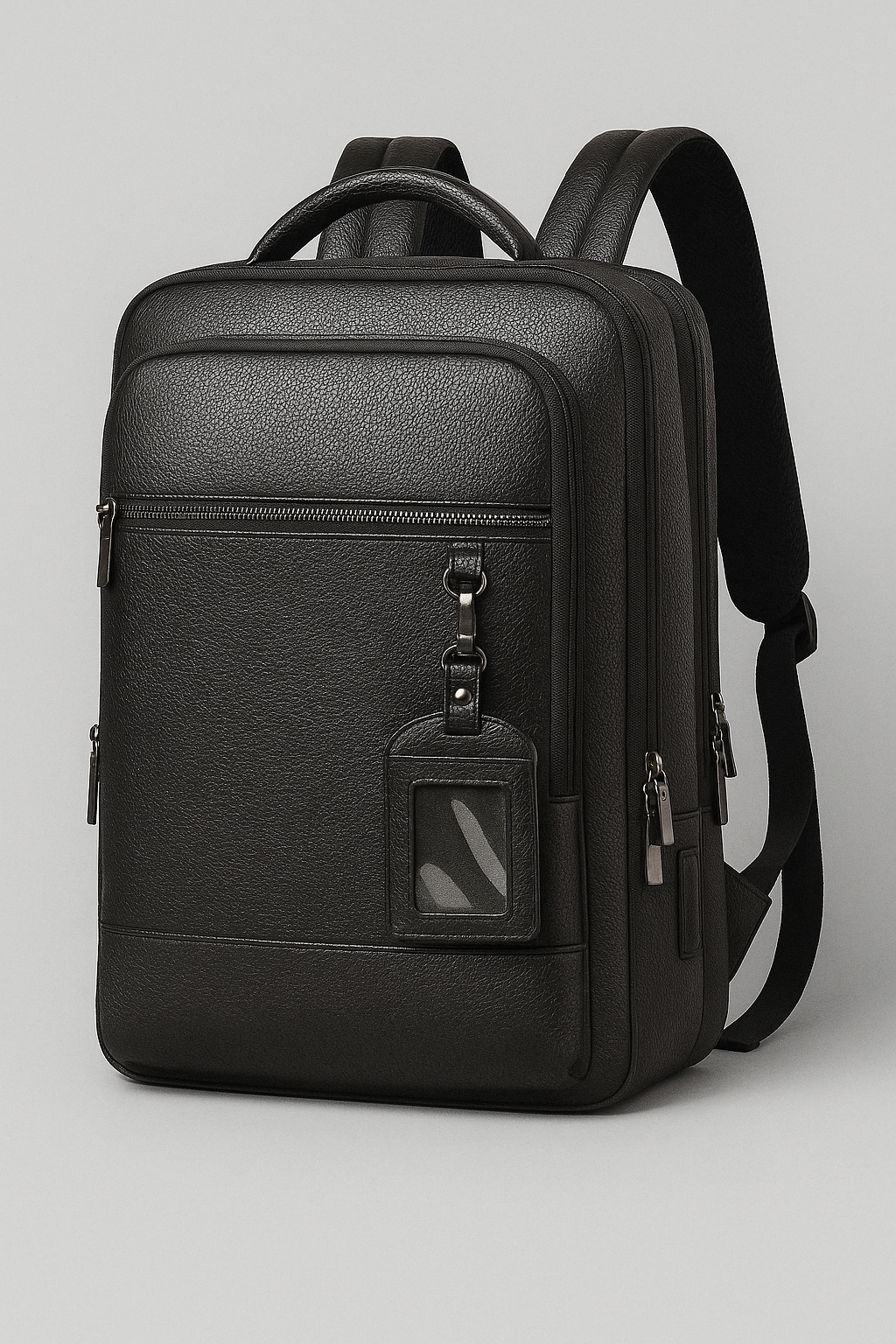 Leather Laptop Backpack USB Charging Business Travel Bag