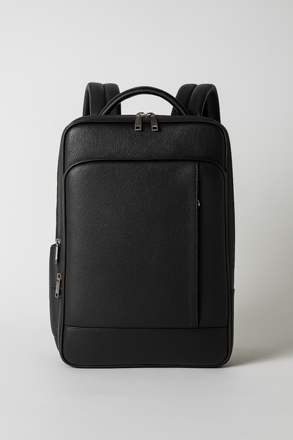 Leather Laptop Backpack USB Charging Business Travel Bag