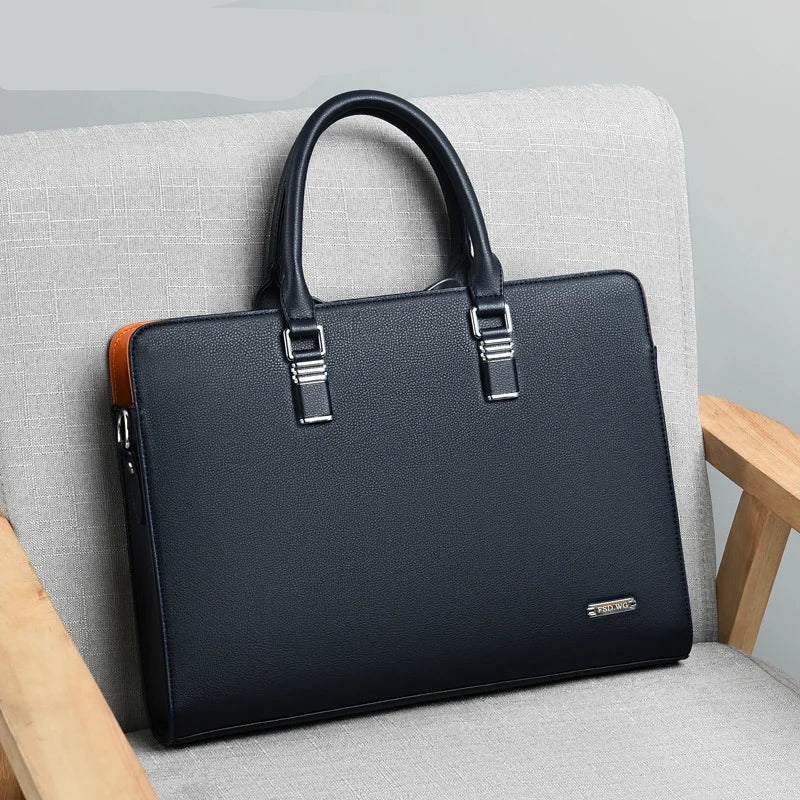 Leather Laptop Messenger Bag Business Shoulder Briefcase