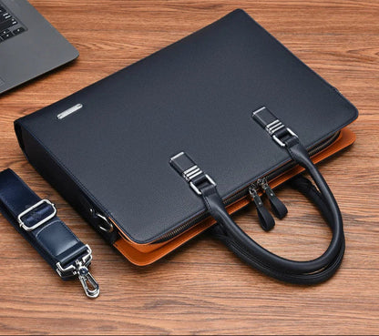 Leather Laptop Messenger Bag Business Shoulder Briefcase