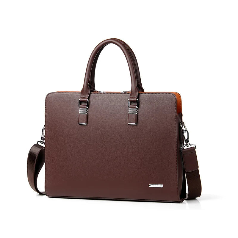Leather Laptop Messenger Bag Business Shoulder Briefcase