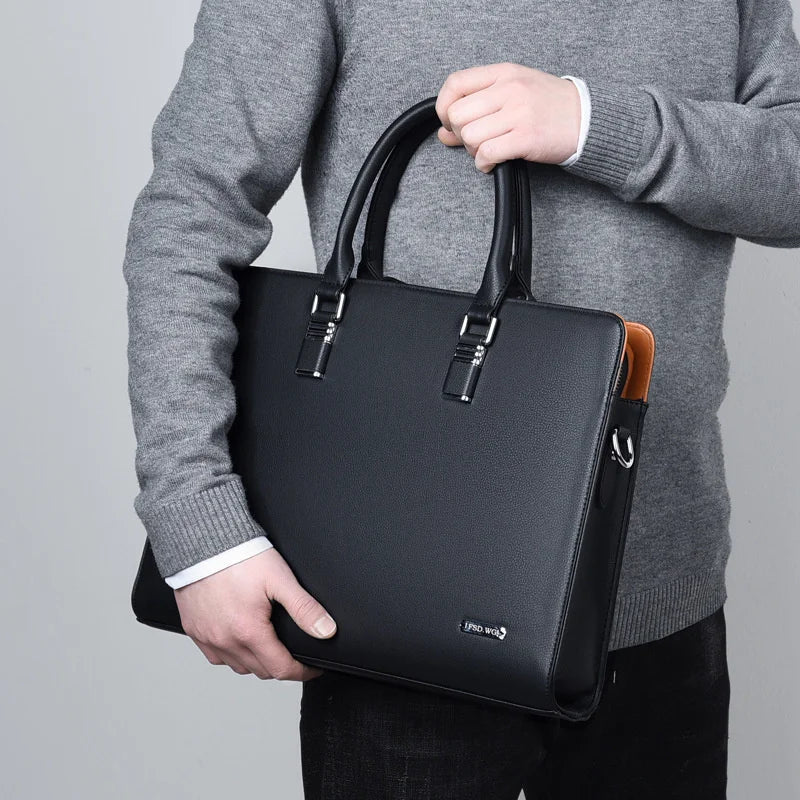 Leather Laptop Messenger Bag Business Shoulder Briefcase