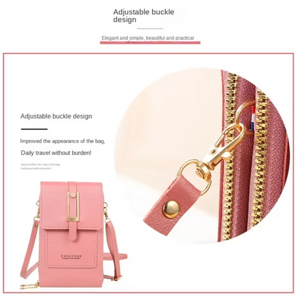Leather Phone Wallet Crossbody Bag Stylish Multi Functional Organizer