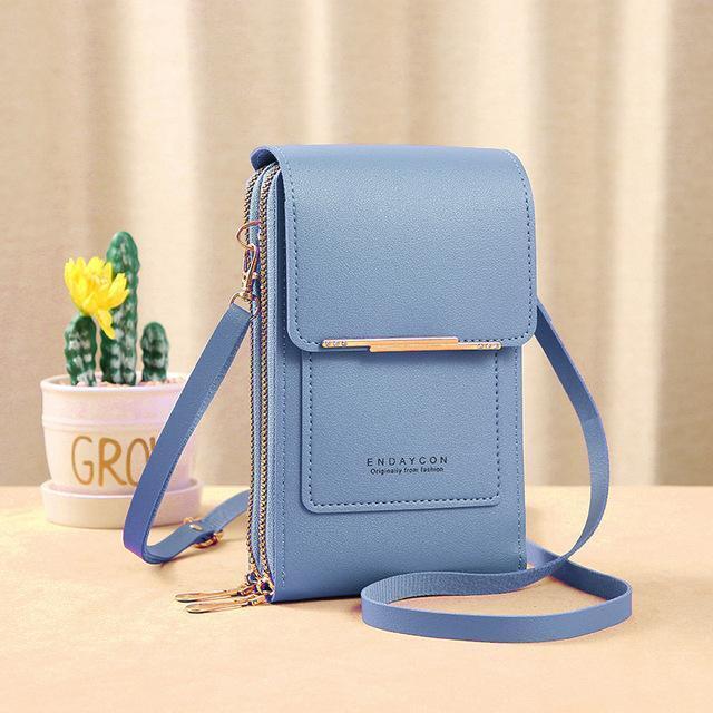 Leather Phone Wallet Crossbody Bag Stylish Multi Functional Organizer