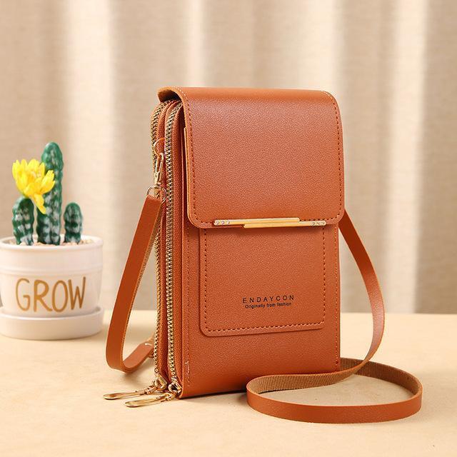 Leather Phone Wallet Crossbody Bag Stylish Multi Functional Organizer