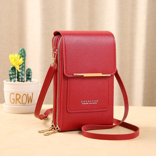 Leather Phone Wallet Crossbody Bag Stylish Multi Functional Organizer