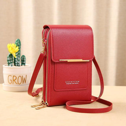 Leather Phone Wallet Crossbody Bag Stylish Multi Functional Organizer