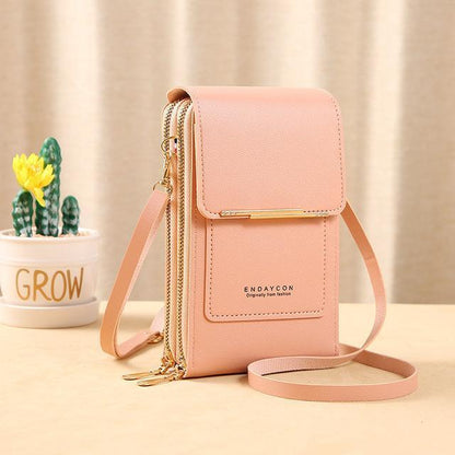 Leather Phone Wallet Crossbody Bag Stylish Multi Functional Organizer
