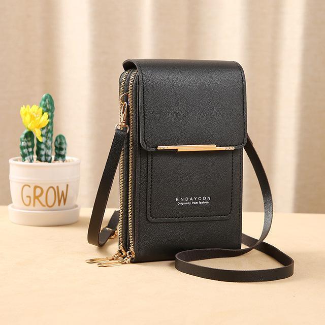 Leather Phone Wallet Crossbody Bag Stylish Multi Functional Organizer