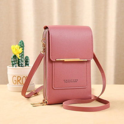Leather Phone Wallet Crossbody Bag Stylish Multi Functional Organizer
