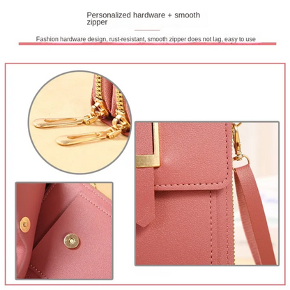 Leather Phone Wallet Crossbody Bag Stylish Multi Functional Organizer
