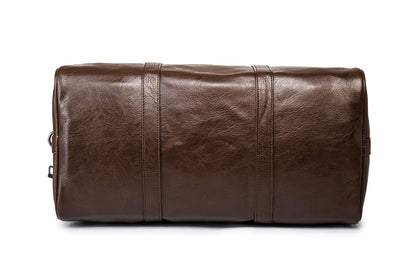 Leather Travel Duffel Bag Mens Weekend Carry Bag