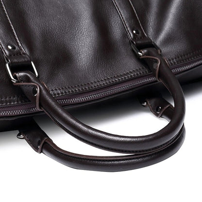 Leather Travel Duffel Bag Mens Weekend Carry Bag