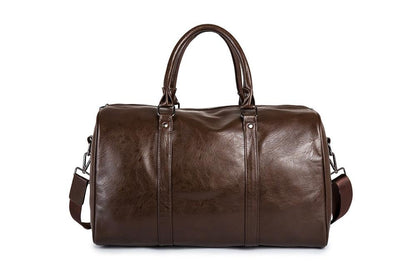 Leather Travel Duffel Bag Mens Weekend Carry Bag