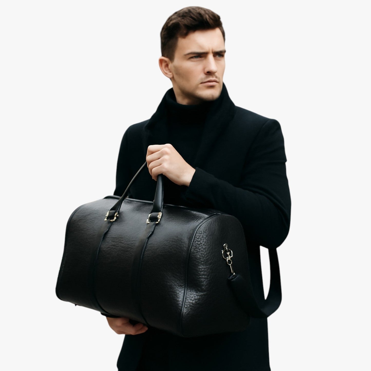 Leather Travel Duffle Bag Large Capacity Weekend Carry Bag