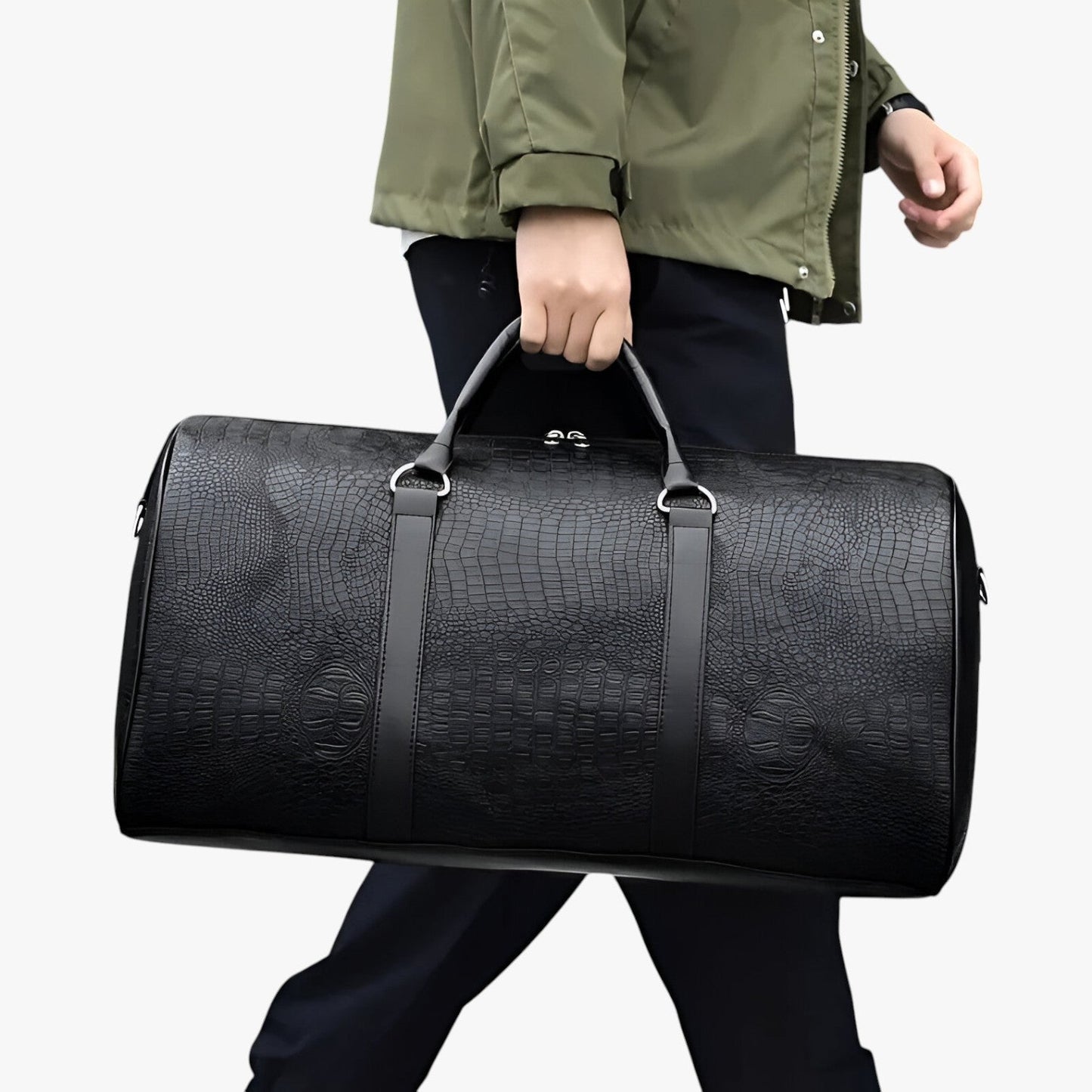 Leather Travel Duffle Bag Large Capacity Weekend Carry Bag