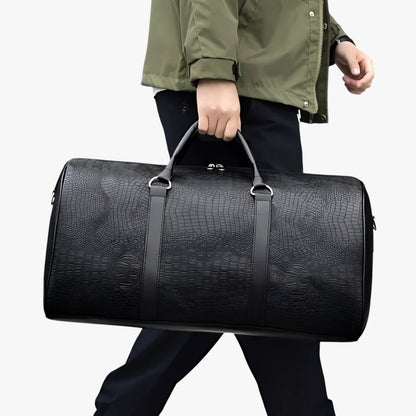 Leather Travel Duffle Bag Large Capacity Weekend Carry Bag
