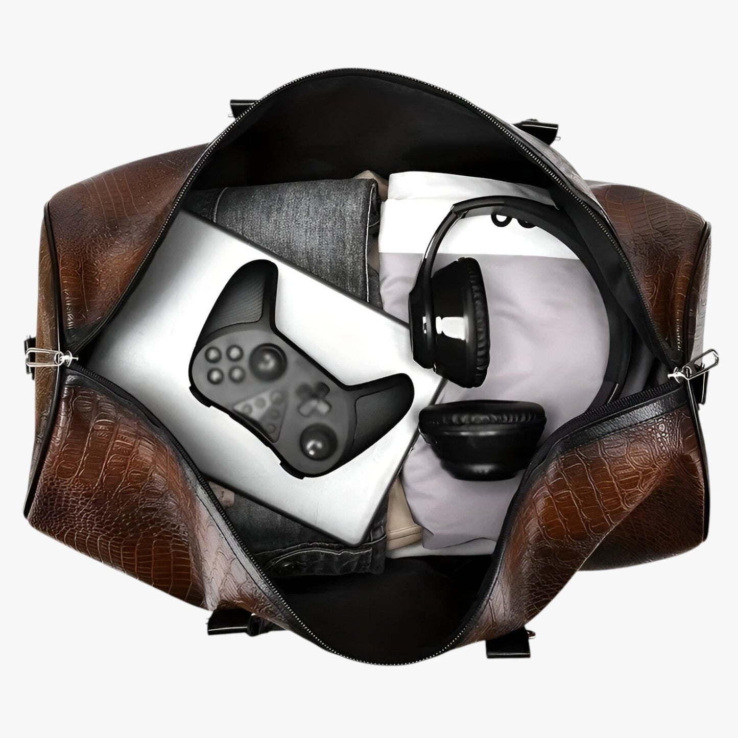 Leather Travel Duffle Bag Large Capacity Weekend Carry Bag