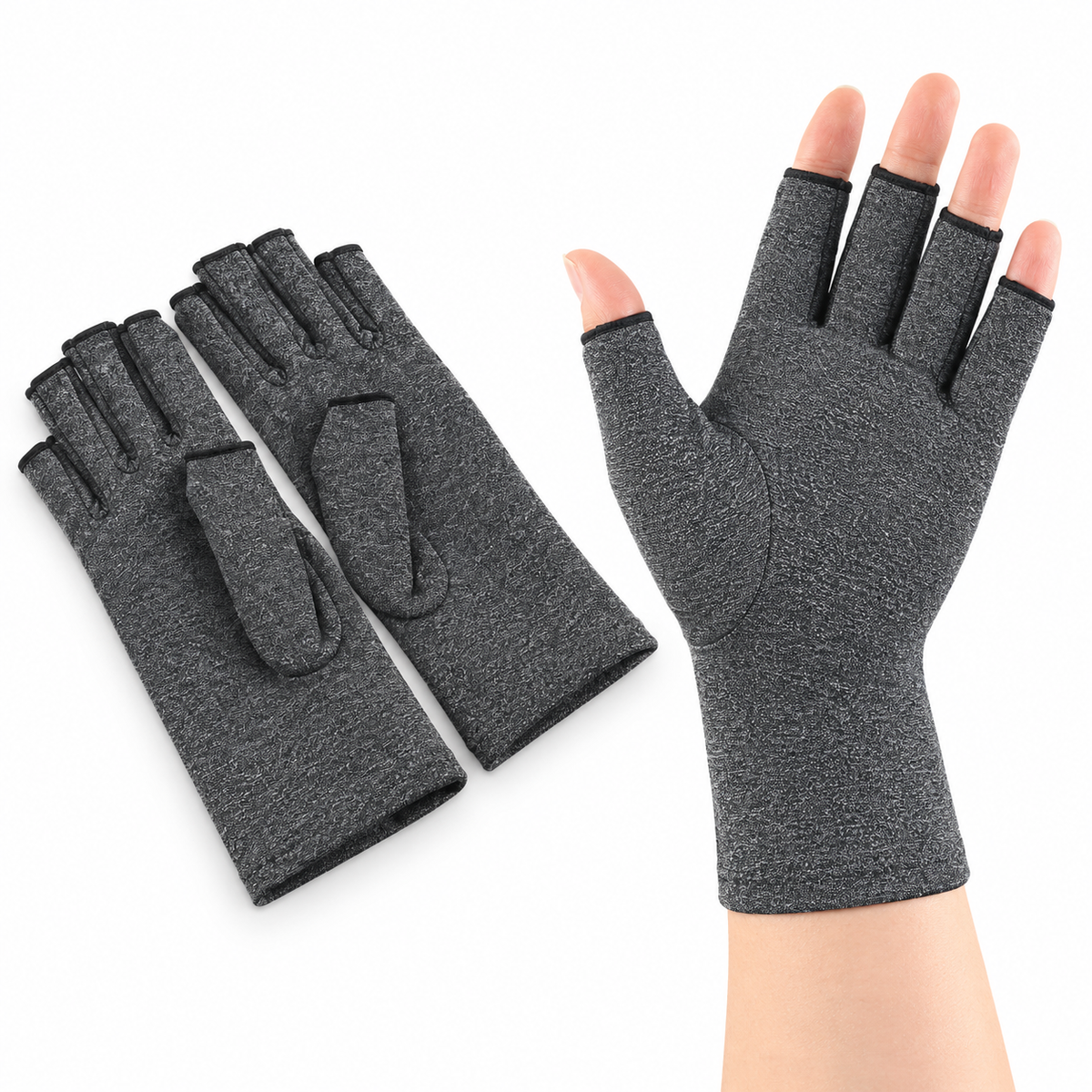 Licht ondersteunende compressiehandschoenen van zacht katoen met ontwerp zonder vingers