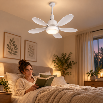 Light Socket Ceiling Fan with LED Light and Remote Control