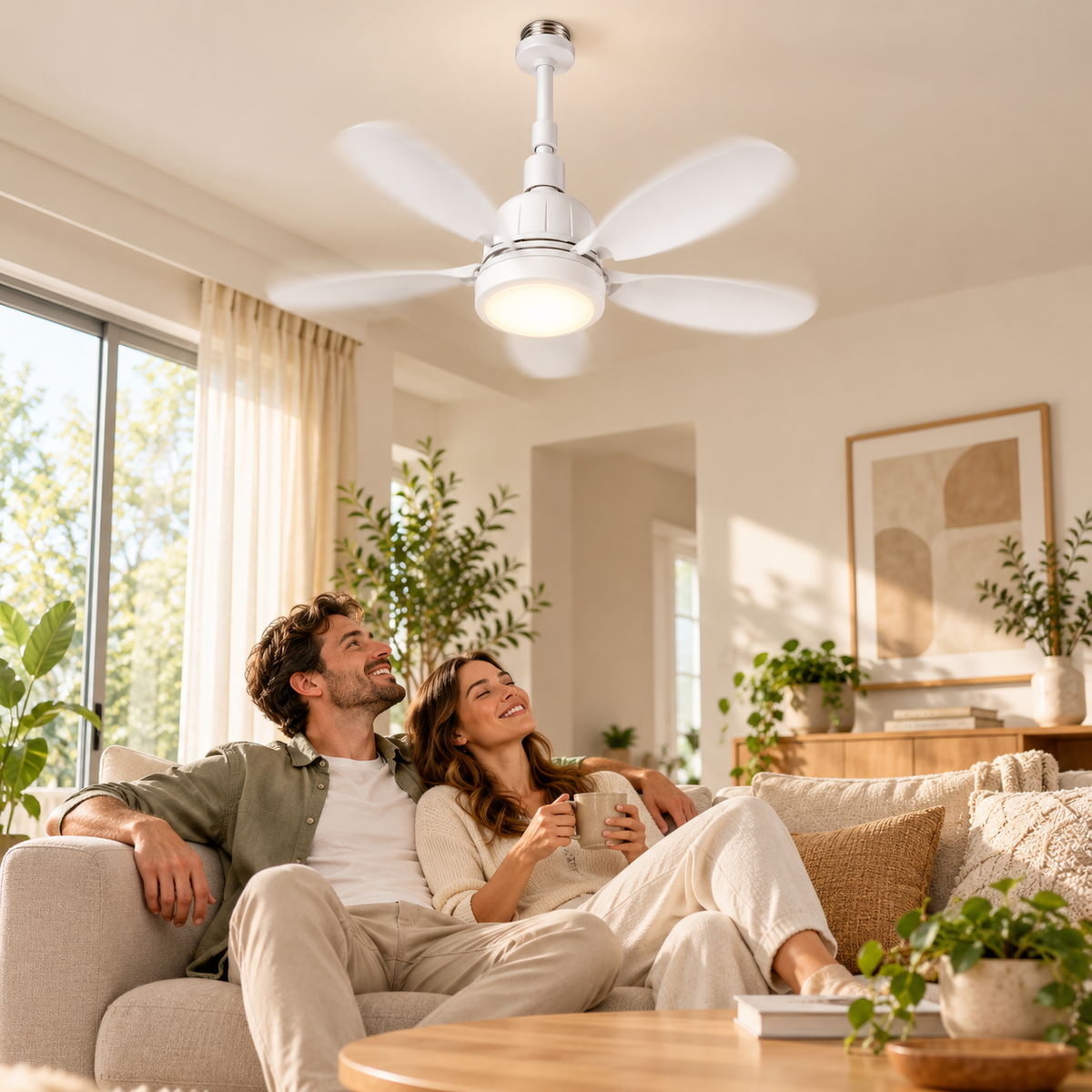 Light Socket Ceiling Fan with LED Light and Remote Control