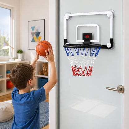 Light-Up Basketball Hoop with Electronic Scoring, LED Lights and Sound Effects for Indoor Play