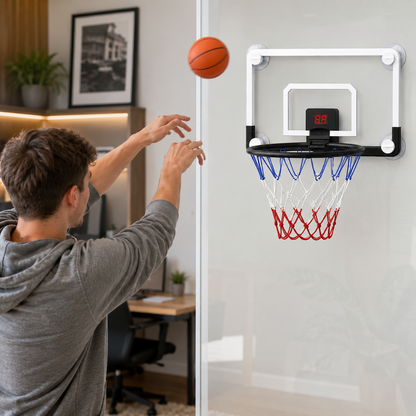 Light-Up Basketball Hoop with Electronic Scoring, LED Lights and Sound Effects for Indoor Play