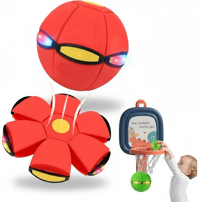 Light Up Flying Saucer Bouncy Ball Interactive Toy for Kids and Pets