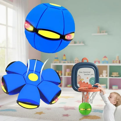 Light Up Flying Saucer Bouncy Ball Interactive Toy for Kids and Pets