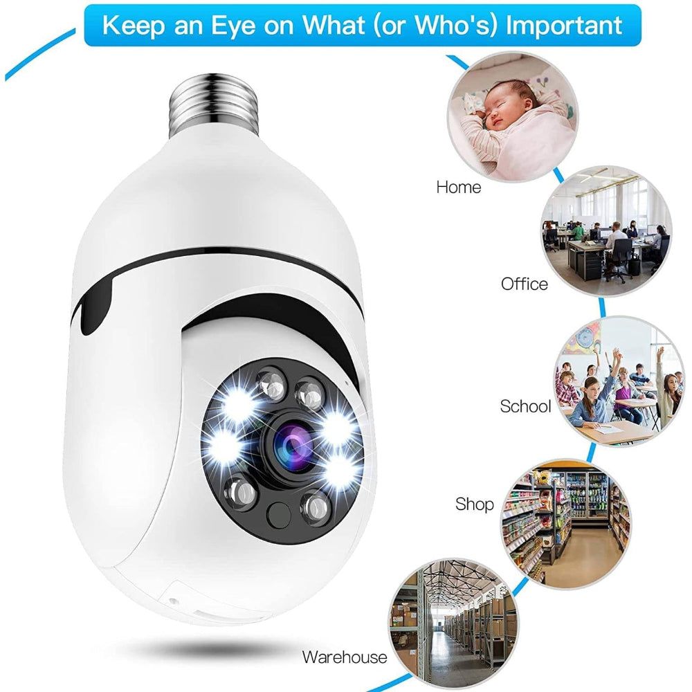 Lightbulb Security Camera with 360° Wireless Monitoring