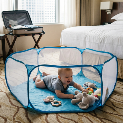 Lightweight Foldable Mesh Playpen for Travel and Indoor Outdoor Play