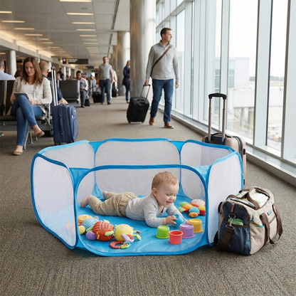 Lightweight Foldable Mesh Playpen for Travel and Indoor Outdoor Play